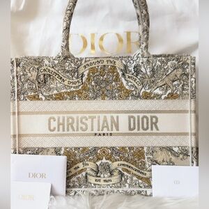 Dior Christian Dior Book Tote, Medium, with Dust Bag, Authenticity Card